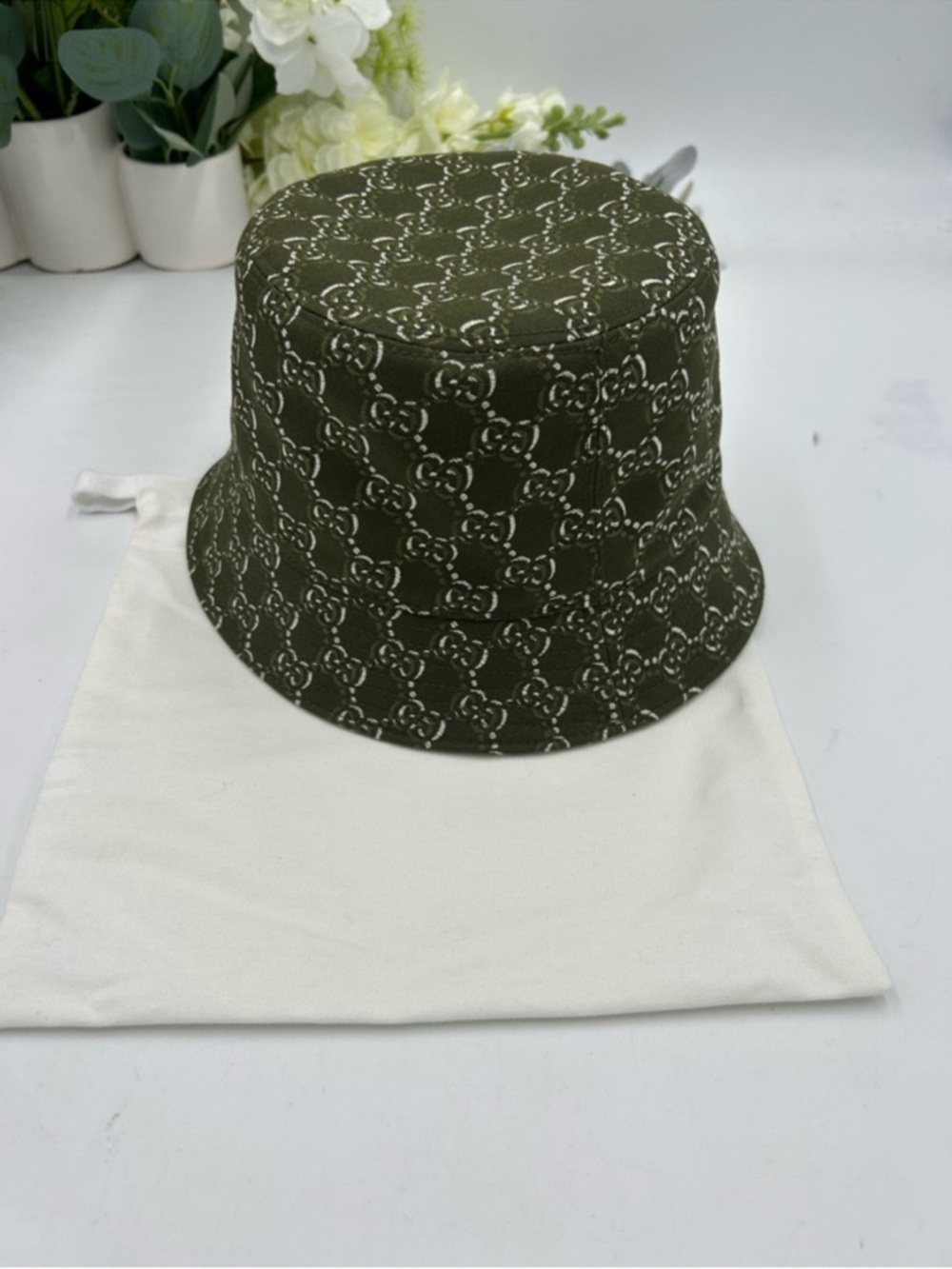 Men’s Gucci, GG shadow jacquard cotton bucket, hat, size small made in Italy - Picture 2 of 6